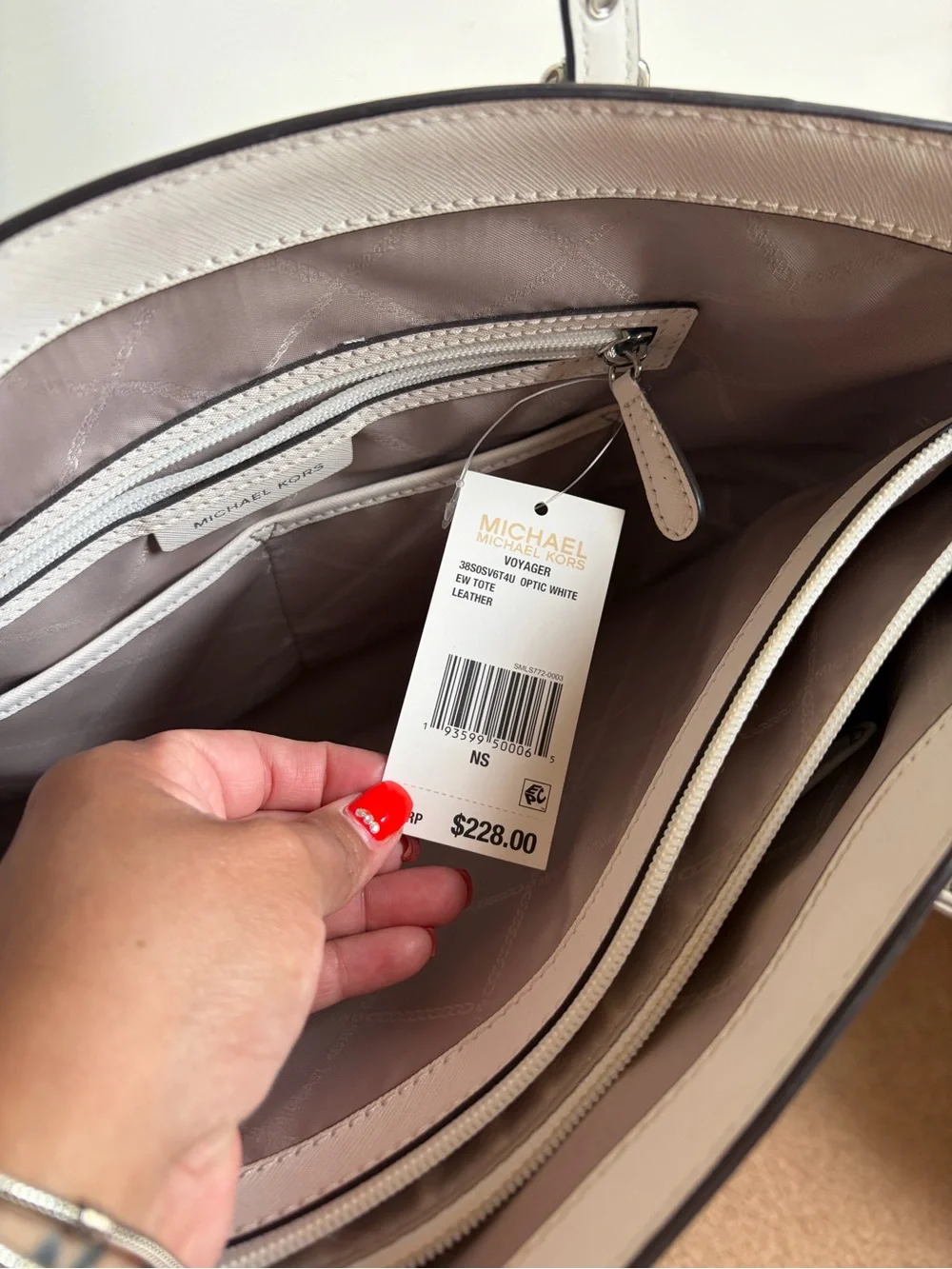 Michael Kors Cream Perforated MK Logo Tote